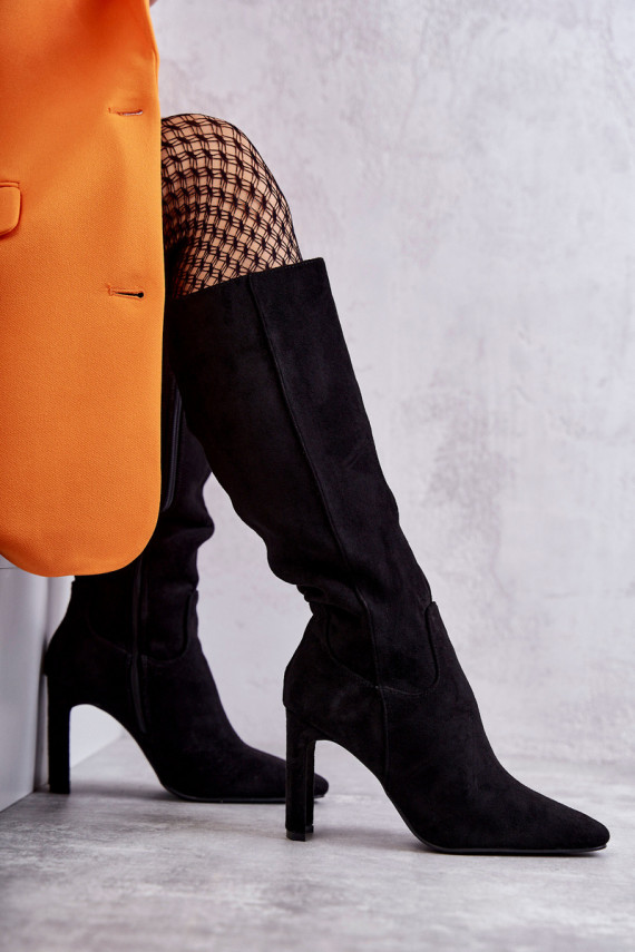 Women's Knee-High Boots Eco-Suede Black Truly Love