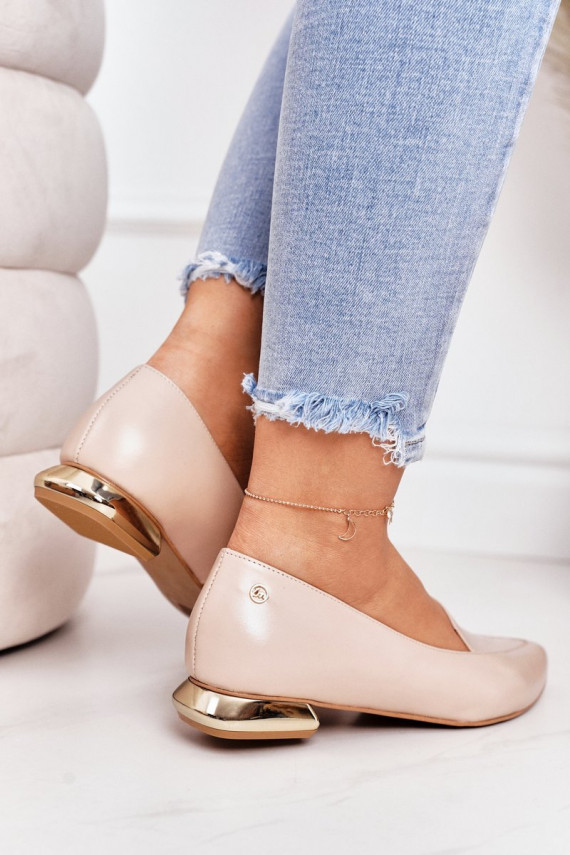Loafers On Gold Heels Laura Messi 2013 Beige