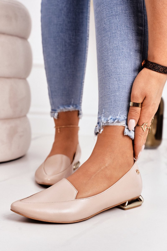 Loafers On Gold Heels Laura Messi 2013 Beige
