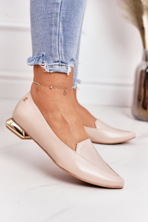 Loafers On Gold Heels Laura Messi 2013 Beige