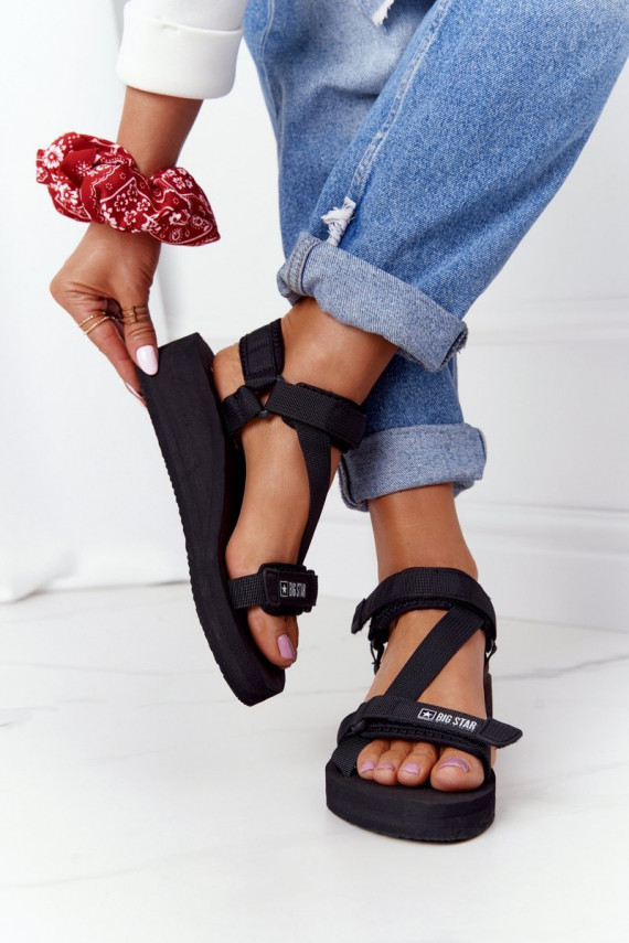 Foam Wedge Sandals Big Star FF274A349 Black