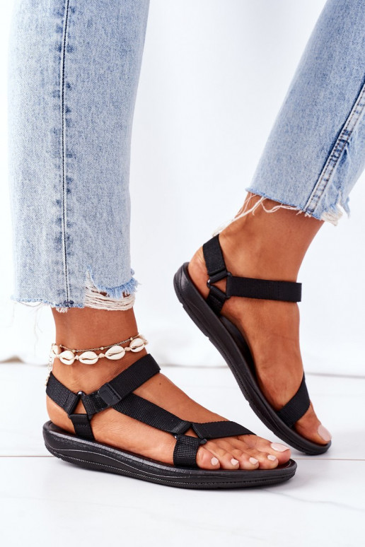 Women's Sports Sandals with Velcro Black Vilari