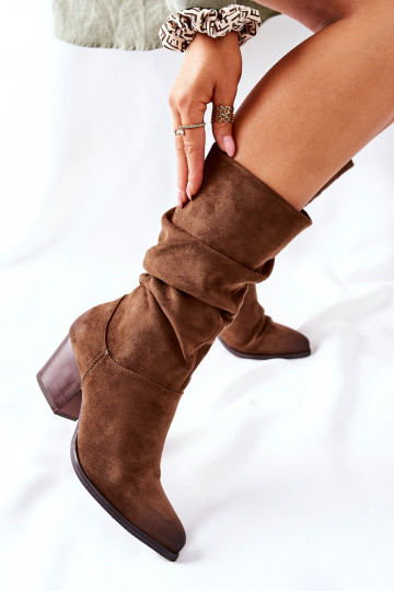 Women's suede boots Vinceza 58597 brown 2