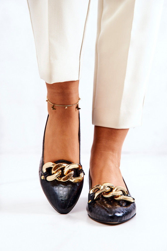 Leather Snakeskin Pumps Black Elissabeth