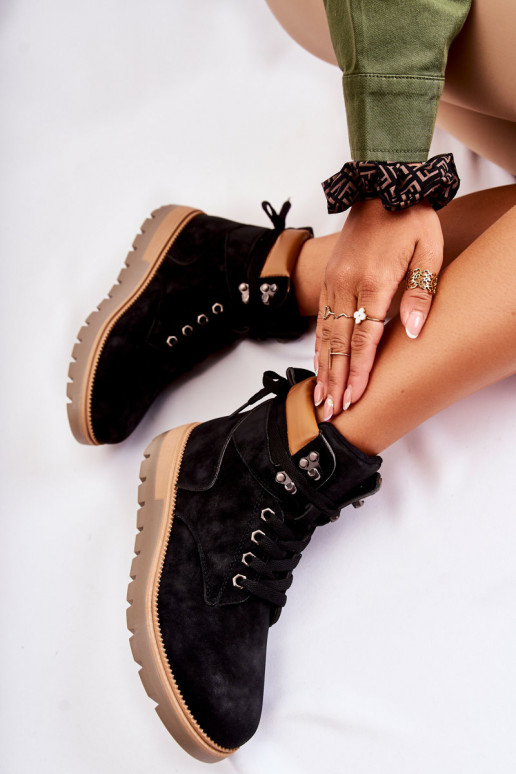 Leather Booties On The Platform Black Ressa