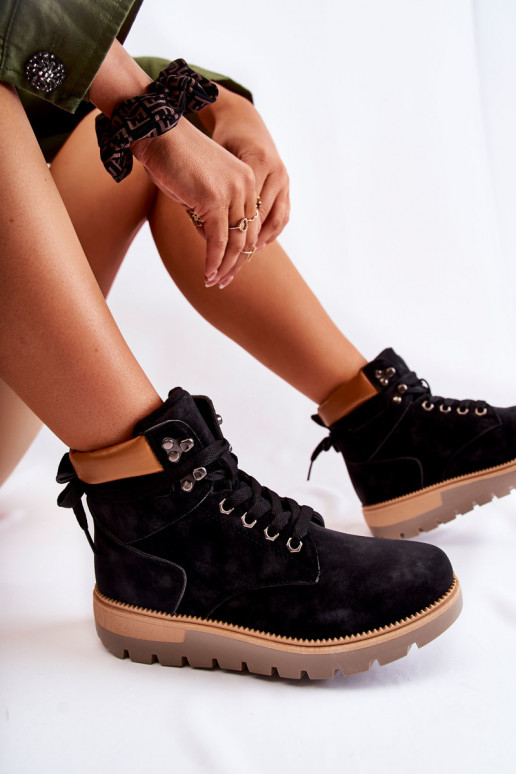 Leather Booties On The Platform Black Ressa