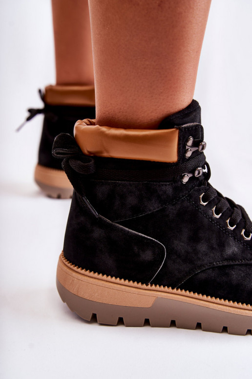 Leather Booties On The Platform Black Ressa