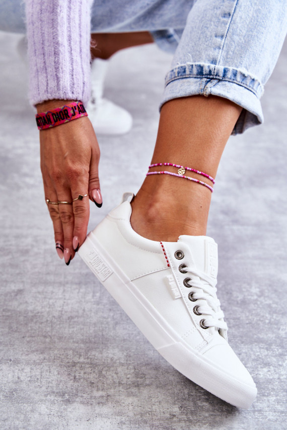 Women's Low Leather Sneakers Big Star KK274005 White