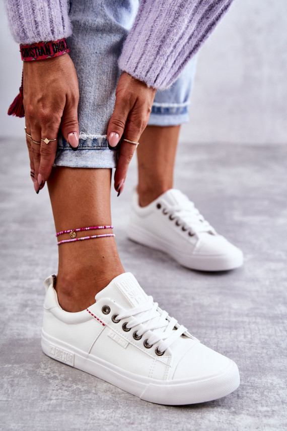 Women's Low Leather Sneakers Big Star KK274005 White