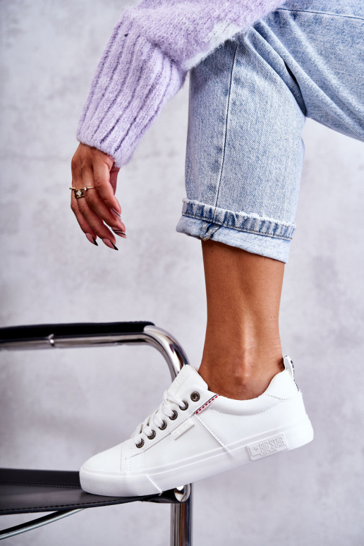 Women's Low Leather Sneakers Big Star KK274005 White