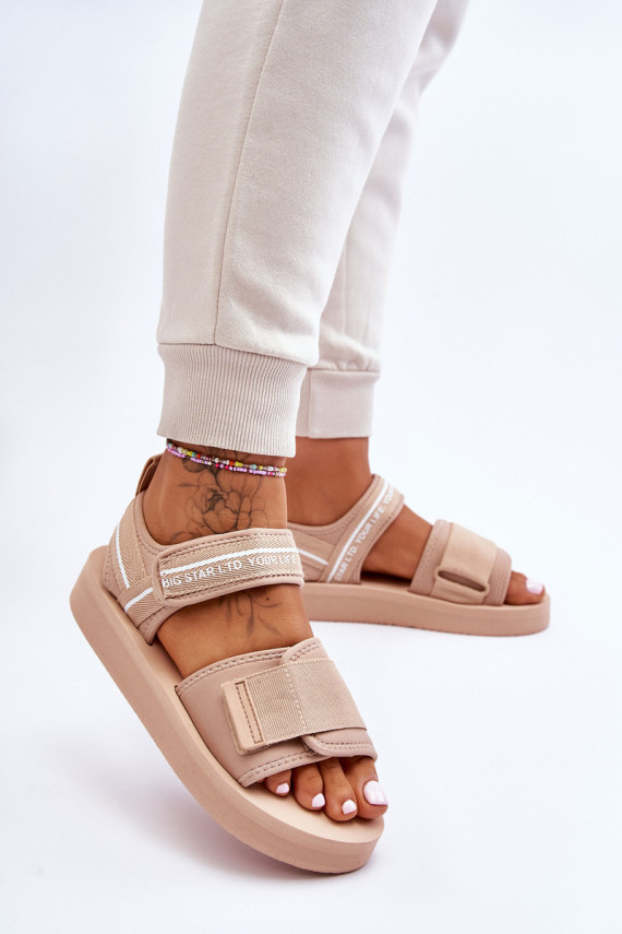 Women's Velcro Sandals Big Star LL274787 Beige