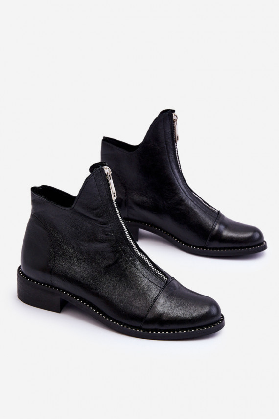 Leather Zipper Boots Nicole 2785/037 Black