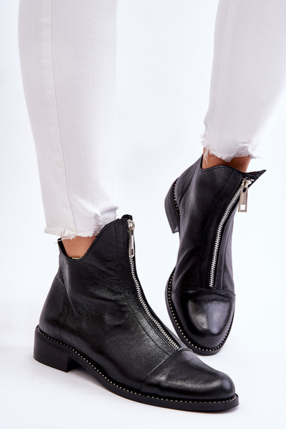 Leather Zipper Boots Nicole 2785/037 Black