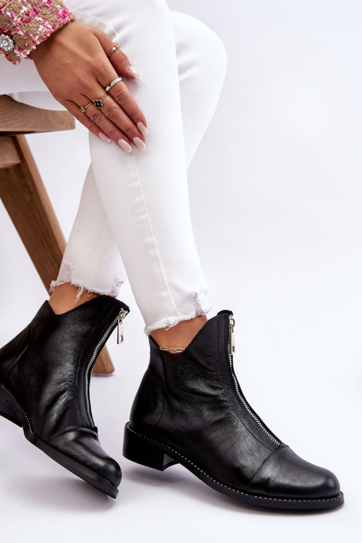 Leather Zipper Boots Nicole 2785/037 Black