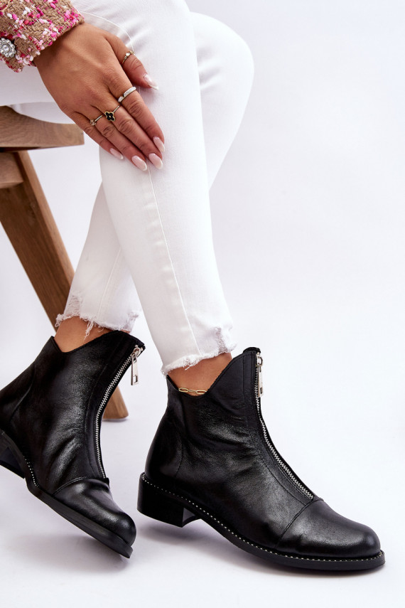 Leather Zipper Boots Nicole 2785/037 Black