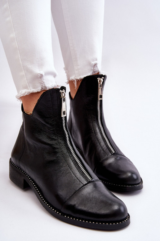 Leather Zipper Boots Nicole 2785/037 Black