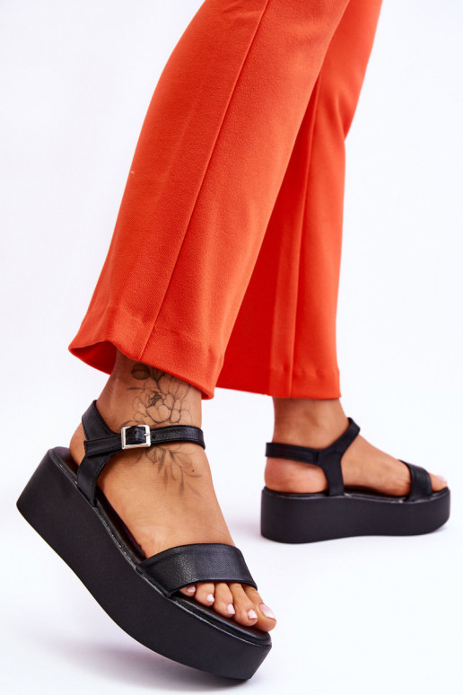 Women's Sandals On A Massive Platform Black Casen