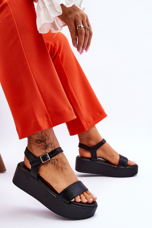 Women's Sandals On A Massive Platform Black Casen