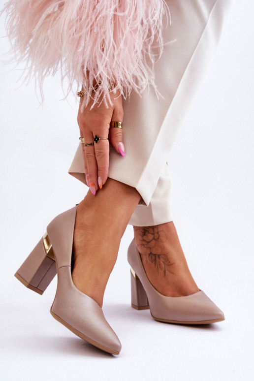 Zazoo 3117 Leather Court Shoes Beige