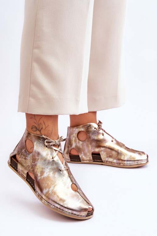 Light Leather Boots Maciejka 03426-42 Gold