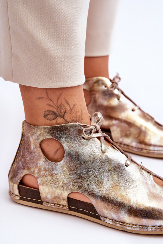 Light Leather Boots Maciejka 03426-42 Gold