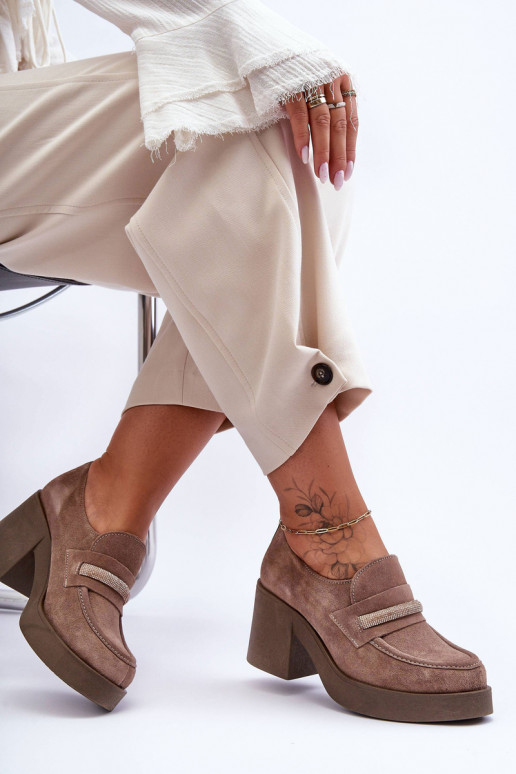 Half-Boots On Heel With Decoration Beige Gelanor