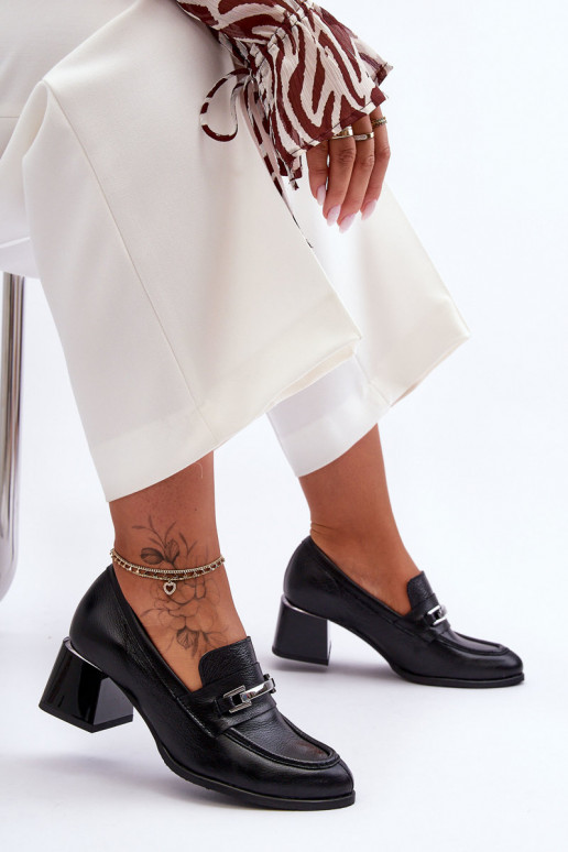Comfortable Leather Pumps Black Damira