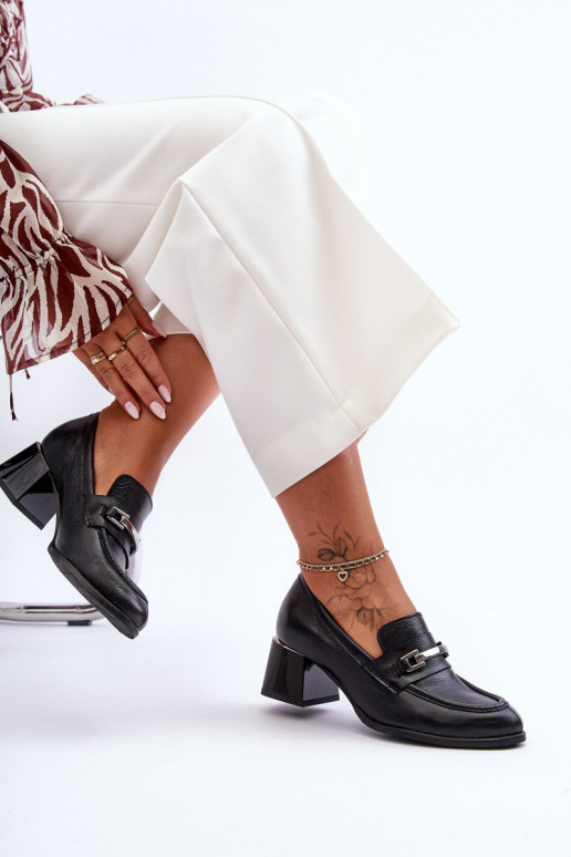 Comfortable Leather Pumps Black Damira