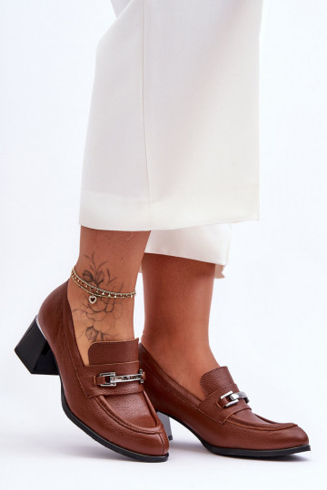 Comfortable Leather Pumps Brown Damira 2