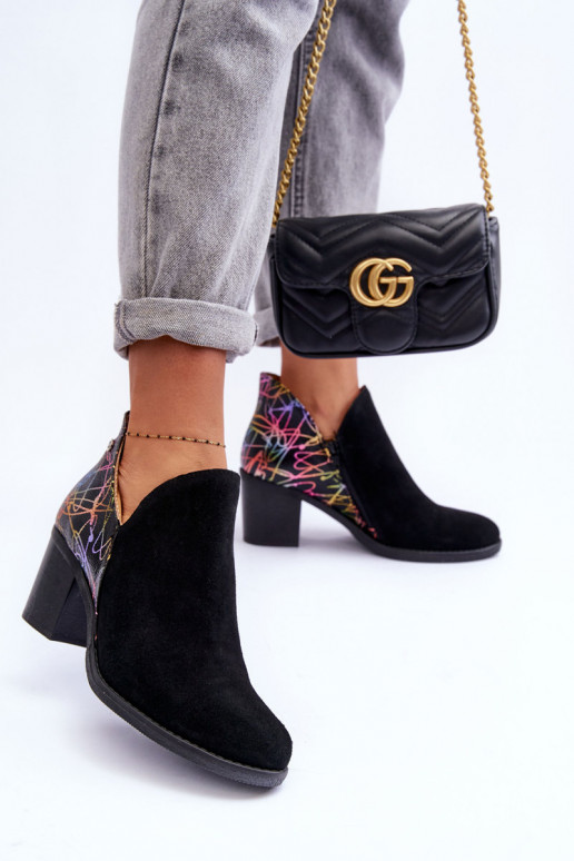 Women's Leather Boots on Maciejka Heel 04492-99 Black
