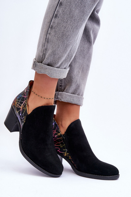 Women's Leather Boots on Maciejka Heel 04492-99 Black