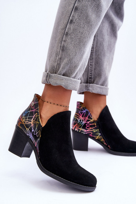 Women's Leather Boots on Maciejka Heel 04492-99 Black