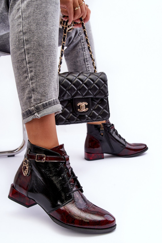 Women's Leather Boots Shoes Maciejka 5743A-23 Burgundy