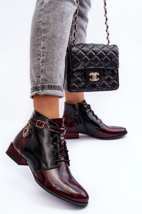 Women's Leather Boots Shoes Maciejka 5743A-23 Burgundy