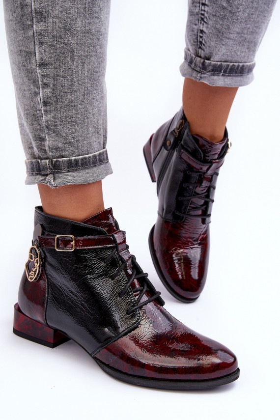Women's Leather Boots Shoes Maciejka 5743A-23 Burgundy