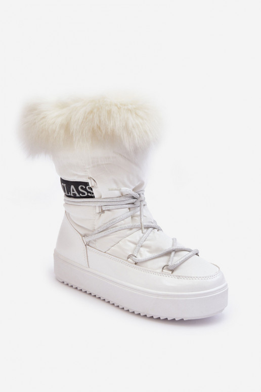 Women's Laced Snow Boots White Santero