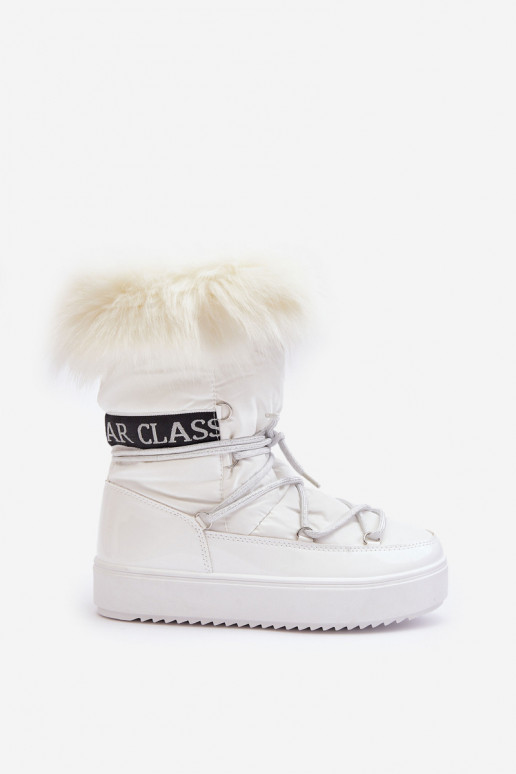 Women's Laced Snow Boots White Santero