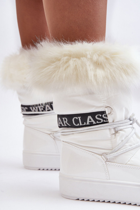 Women's Laced Snow Boots White Santero