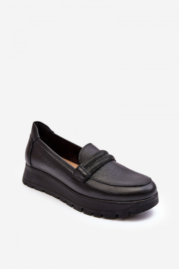 Leather Platform Half Boots with Ornament Black Lemar Lehira 2