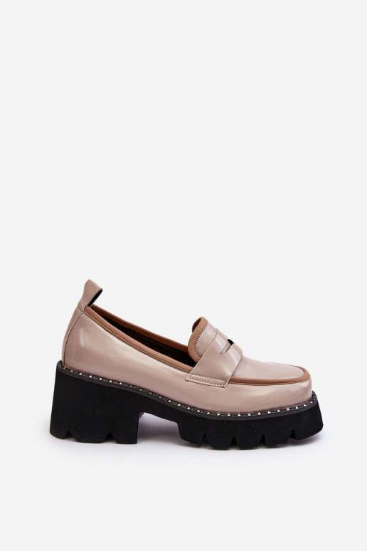 Ladies Leather Moccasins D&A MR870-32 Beige