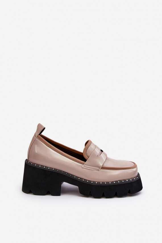 Ladies Leather Moccasins D&A MR870-32 Beige