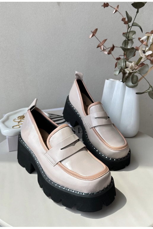 Ladies Leather Moccasins D&A MR870-32 Beige