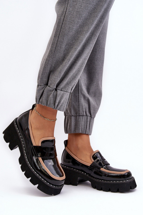 Women's Leather Moccasins D&A MR870-32 Black
