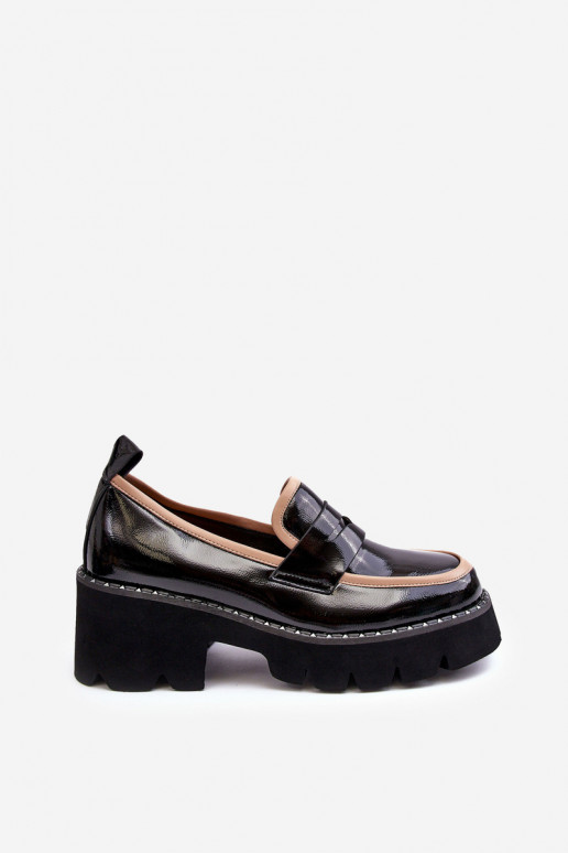 Women's Leather Moccasins D&A MR870-32 Black