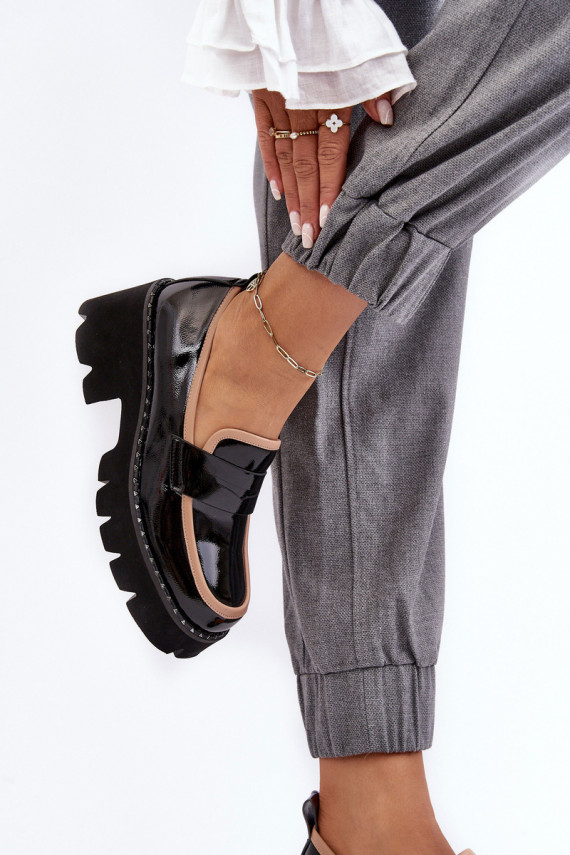 Women's Leather Moccasins D&A MR870-32 Black
