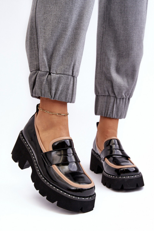 Women's Leather Moccasins D&A MR870-32 Black