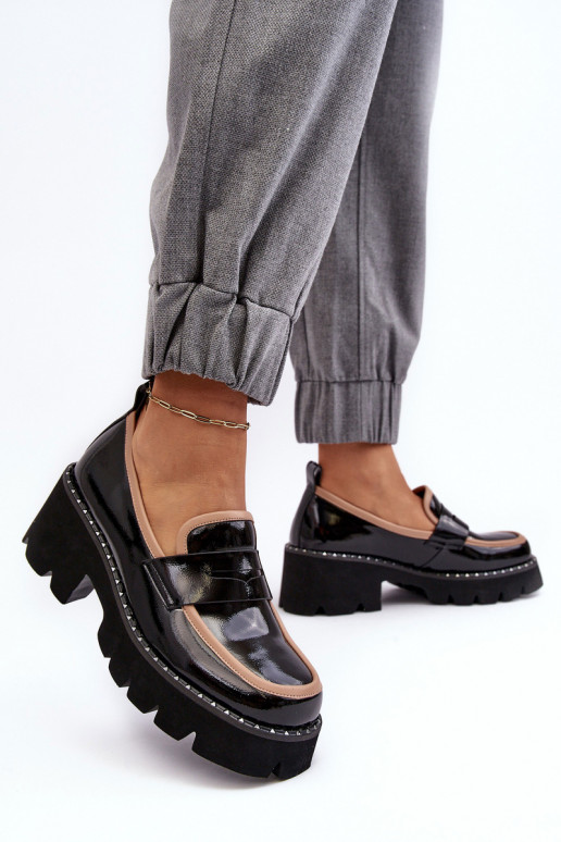 Women's Leather Moccasins D&A MR870-32 Black