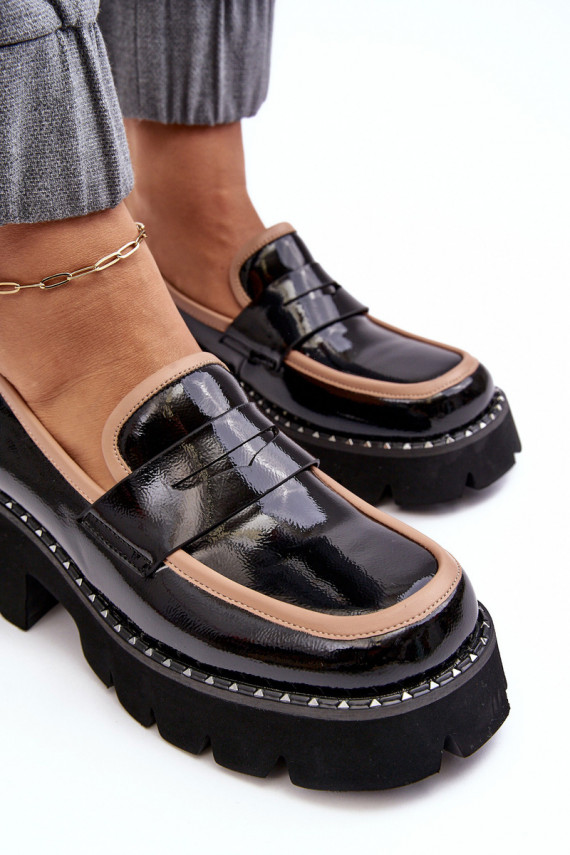 Women's Leather Moccasins D&A MR870-32 Black