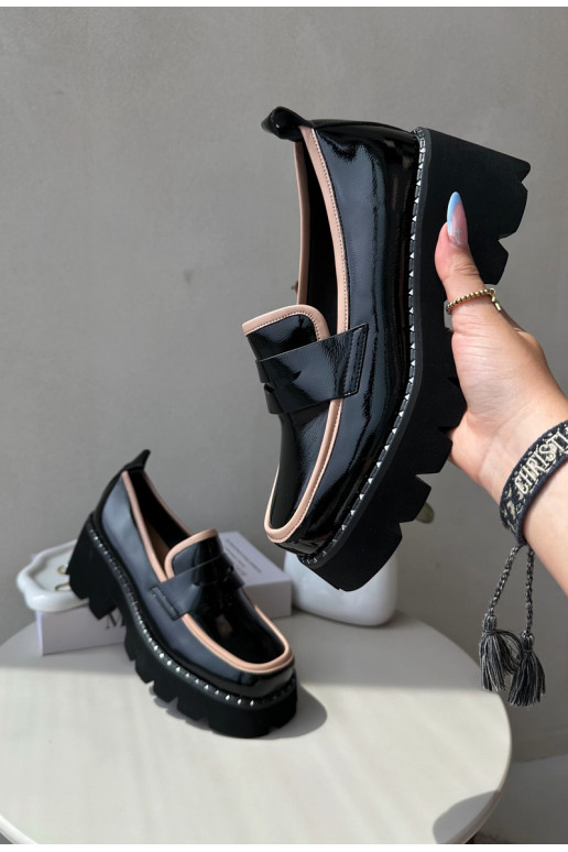 Women's Leather Moccasins D&A MR870-32 Black