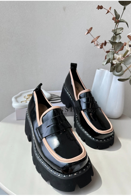 Women's Leather Moccasins D&A MR870-32 Black